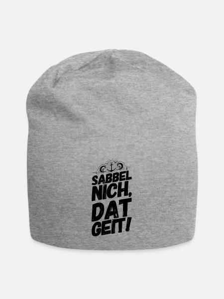 Plattdeutsch Spruch Sprüche Plattdeutsch Sabbel - Jersey-Beanie - Grau meliert
