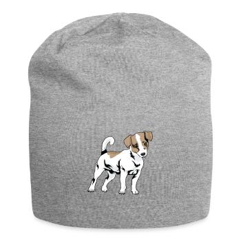 Jack Russel Terrier - Jersey-Beanie - Grau meliert - Vorne