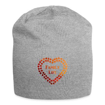 Love Family Life at Evening Sun Family and Friends - Jersey Beanie - heather grey - Front