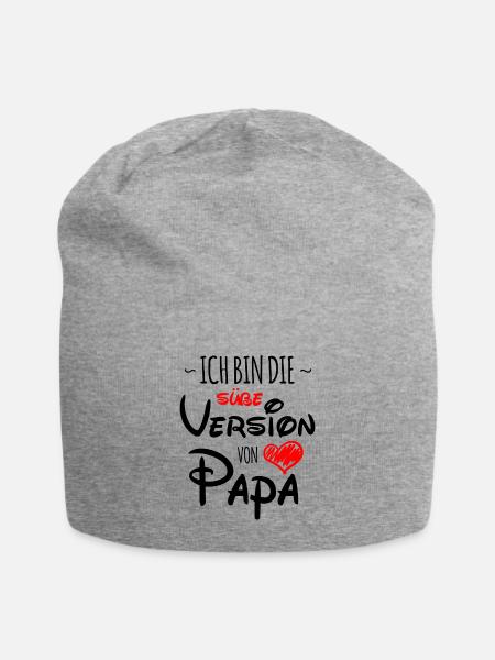 ich bin die süßer version von papa vater tochter - Jersey-Beanie - Grau meliert