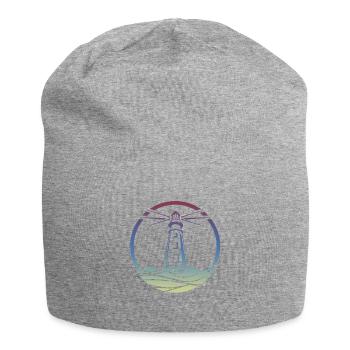 Leuchtturm bunt - Jersey-Beanie - Grau meliert - Vorne
