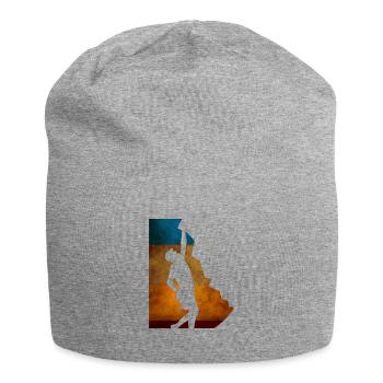 Climbing Klettern Kletterer am Fels - Jersey Beanie - heather grey - Front