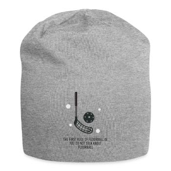 First rule of floorball hockey floorball - Jersey Beanie - heather grey - Front