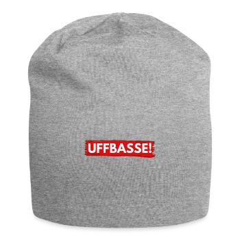 UFFBASSE ! DIALEKT ! AUFPASSEN ! PFÄLZISCH BADISCH - Jersey-Beanie - Grau meliert - Vorne