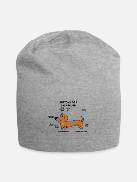 Anatomie Eines Dackel - Jersey-Beanie - Grau meliert