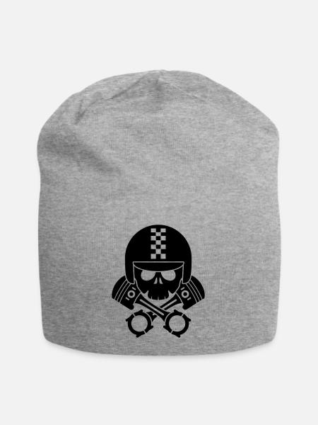 schädel helm kolben - Jersey-Beanie - Grau meliert