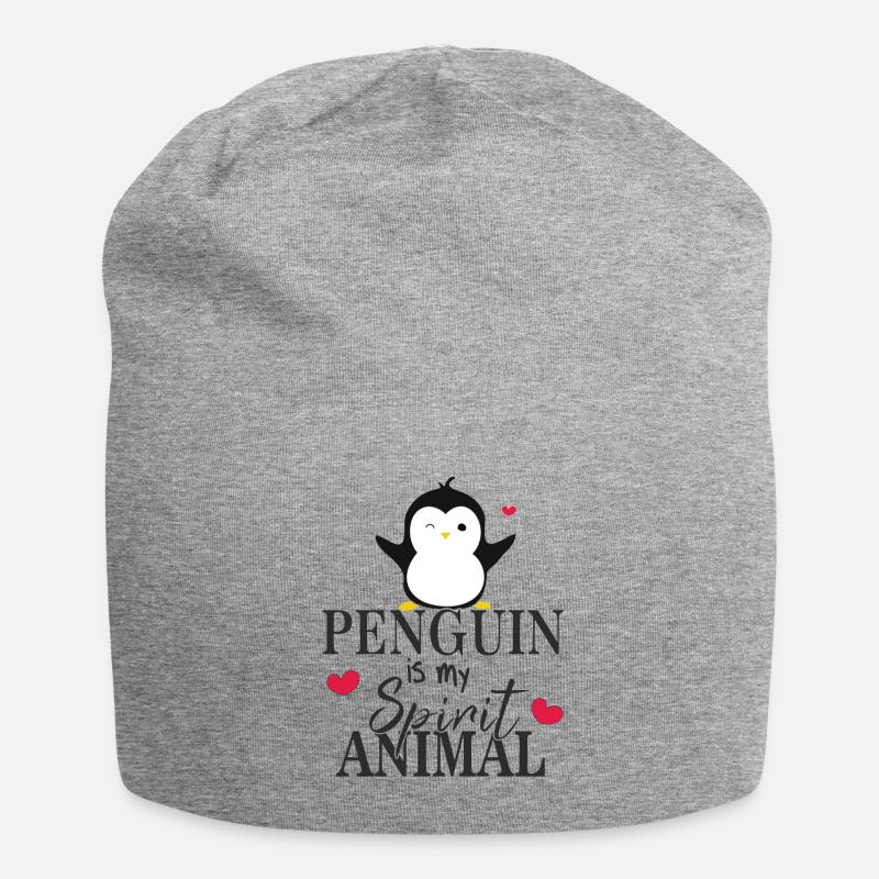 Pinguine - Jersey-Beanie - Grau meliert