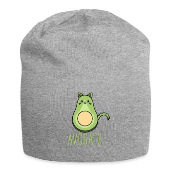 Süße lustige Avocado Katze Kawaii Avogato Cinco De - Jersey-Beanie - Grau meliert - Vorne