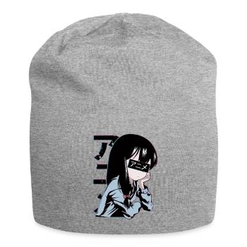 Anime Schoolgirl - Jersey Beanie - heather grey - Front