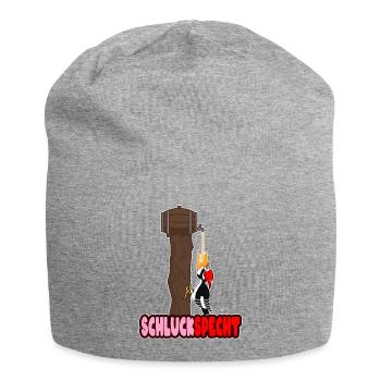 Schluckspecht Geschenkidee - Jersey-Beanie - Grau meliert - Vorne
