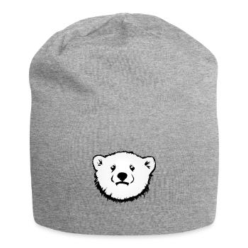 Polar Bear Animal Motif - Jersey Beanie - heather grey - Front