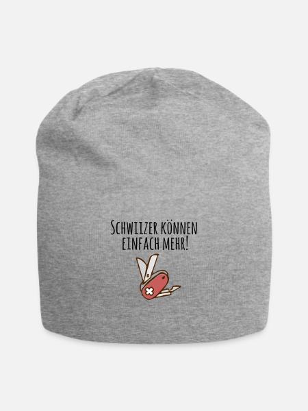 Schweizer können einfach mehr Tshirt Schweizer - Jersey-Beanie - Grau meliert