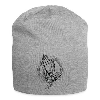 Prier Rosaire Prier Prier Mains Rosaire Dieu - Bonnet en jersey - gris chiné - Devant