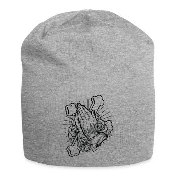 Prier les mains prier les mains à Dieu religion croix - Bonnet en jersey - gris chiné - Devant