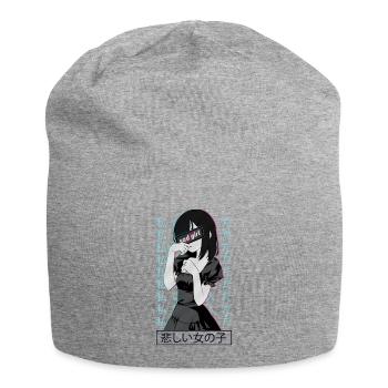 Anime Sad Waifu - Jersey-Beanie - Grau meliert - Vorne