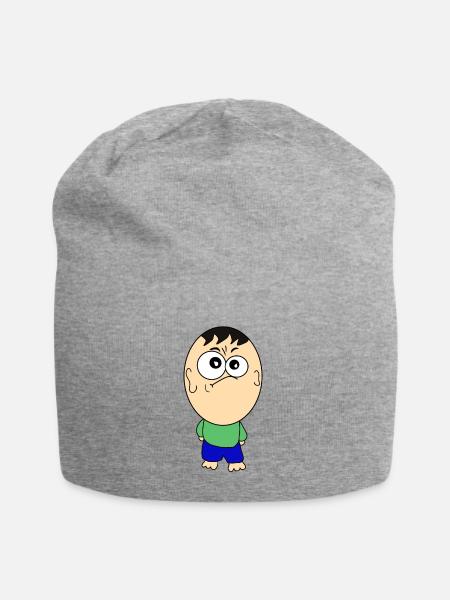 Lustige Comicfigur - Jersey-Beanie - Grau meliert
