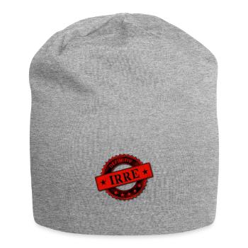 Stempel definitiv irre Spruch Geschenk Spaß Witz - Jersey-Beanie - Grau meliert - Vorne