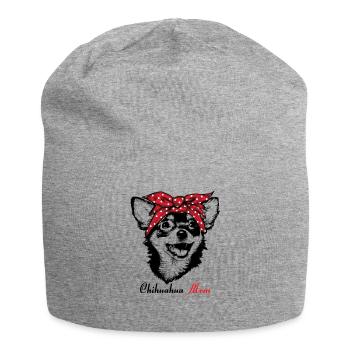 Chihuahua Mama - Jersey-Beanie - Grau meliert - Vorne