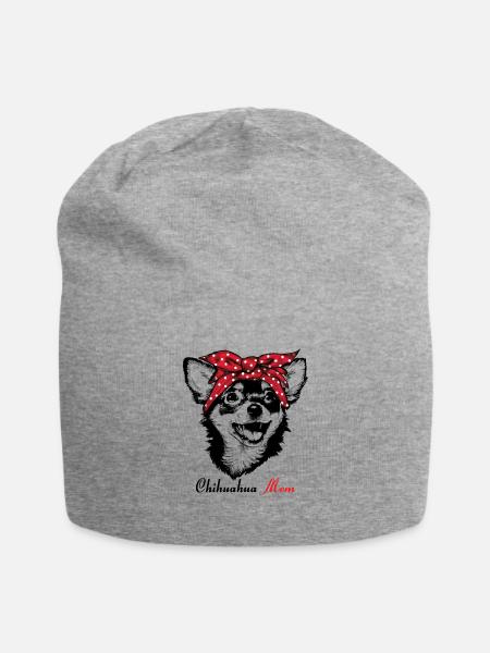 Chihuahua Mama - Jersey-Beanie - Grau meliert