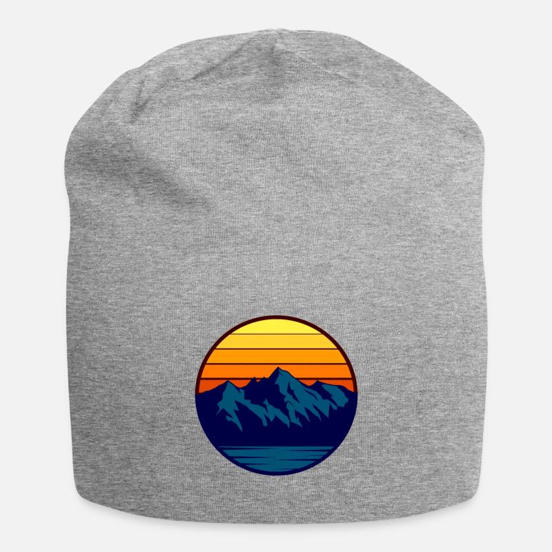 Landschaften - Jersey-Beanie - Grau meliert