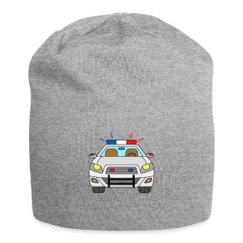Polizei Fahrzeug - Jersey-Beanie - Grau meliert - Vorne