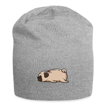 sleep Pug Schlafender Müder Fauler Mops Nope - Jersey-Beanie - Grau meliert - Vorne