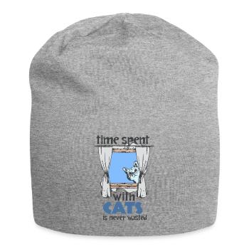 CAT, Cats, Kittens, Gift, Gift Idea - Jersey Beanie - heather grey - Front