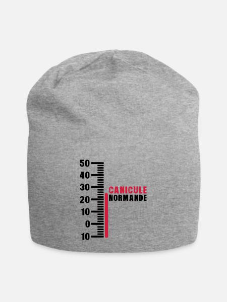 thermometre canicule normande humour - Bonnet en jersey - gris chiné