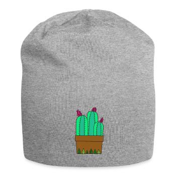 Flowering Kakteen In Leafy Pot - Jersey-Beanie - Grau meliert - Vorne