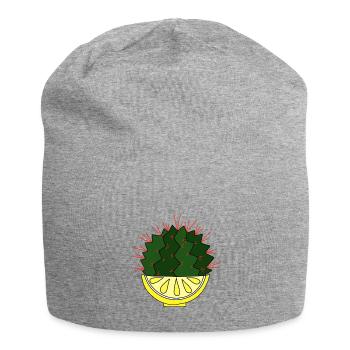 The lemon cactus - Jersey Beanie - heather grey - Front