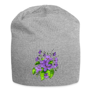 Blumenstrauß - Jersey-Beanie - Grau meliert - Vorne
