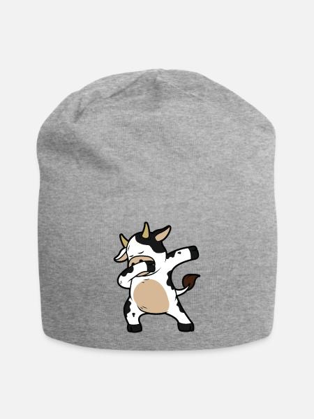 Vache dabbing danse vache laitière ferme vache figure dansante - Bonnet en jersey - gris chiné