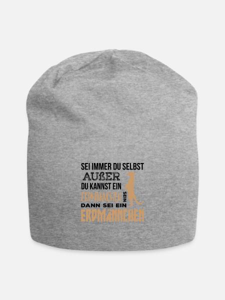 Erdmännchen Geschenk - Jersey-Beanie - Grau meliert