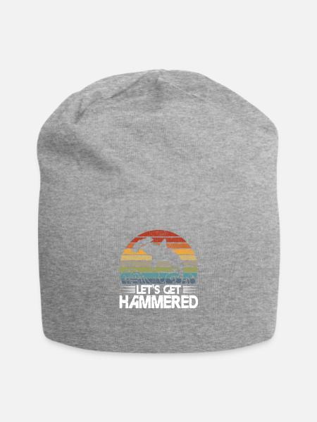 XASTY Hammerhai Hai Tauchen Freitauchen Apnoe - Jersey-Beanie - Grau meliert