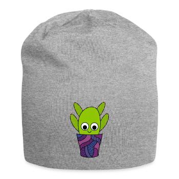 Thorny Cactus In Cute Pottery - Jersey Beanie - heather grey - Front