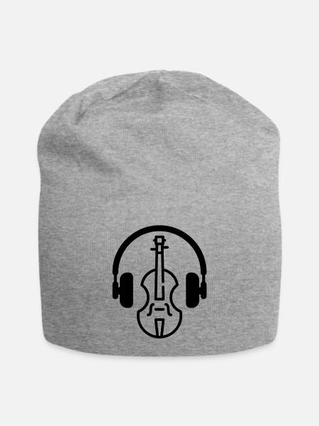 Geige Geiger Musik Musiker Violin - Jersey-Beanie - Grau meliert