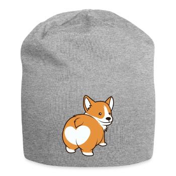 Welsh Corgi Pembroke Hintern - Jersey-Beanie - Grau meliert - Vorne