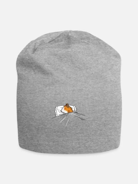 Schlafendes Meerschweinchen Süß Haustier Liebhaber - Jersey-Beanie - Grau meliert