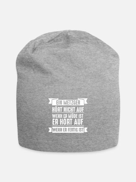 METZGER Shirt · Berufe Sprüche · Geschenk - Jersey-Beanie - Grau meliert