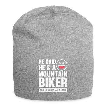 Sarcastic Electric Bike E-Bike Design Quote He Rid - Jersey Beanie - heather grey - Front