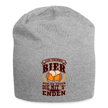 Beer saying beer drink gift idea - Jersey Beanie - heather grey - Front