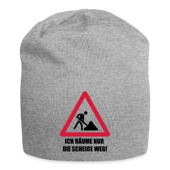 baustelle spruch - Jersey-Beanie - Grau meliert - Vorne