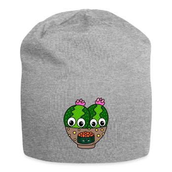 Cute Cacti In Fish Egg Sushi Bowl - Jersey-Beanie - Grau meliert - Vorne