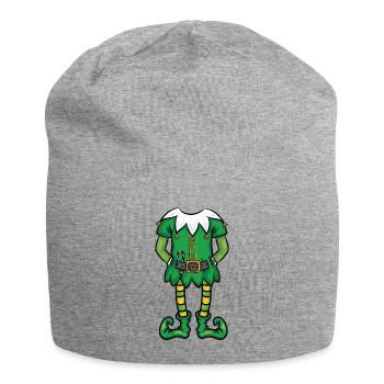 Elf Costume Xmas Matching Family Christmas Pajama - Jersey Beanie - heather grey - Front