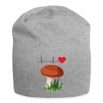 Champignons Porcini cueillette ECG Champignon cueilleur de champignons - Bonnet en jersey - gris chiné - Devant