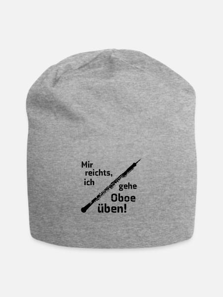 Mir reichts, ich gehe Oboe üben! (schwarz) - Jersey-Beanie - Grau meliert