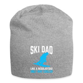 Awesome Skiing Snowboarding Design Quote Ski Dad W - Jersey-Beanie - Grau meliert - Vorne