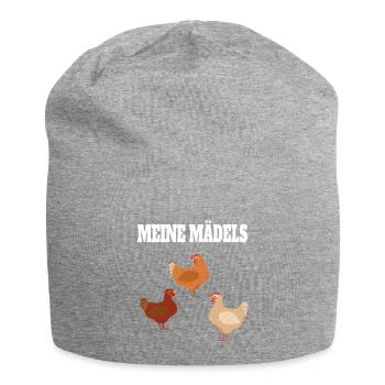 Huhn Lustig Spruch Geschenkidee Bauer Hühner - Jersey-Beanie - Grau meliert - Vorne