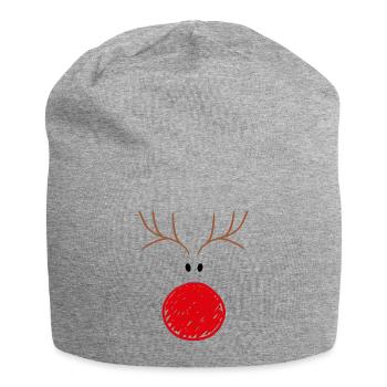 Rentier lustig Weihnachten für Damen & Kinder - Jersey-Beanie - Grau meliert - Vorne