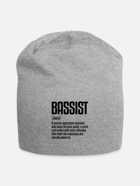 Bassist Definition | Bassinstrument, Bassgitarre - Jersey-Beanie - Grau meliert